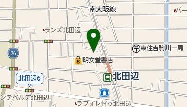 ファッションハウスMOMO北田辺店の地図画像