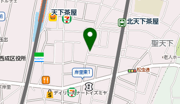 日本理容天下茶屋店の地図画像