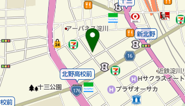 十三動物病院の地図画像