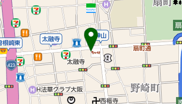 ビンドゥインドレストラン太融寺店の地図画像