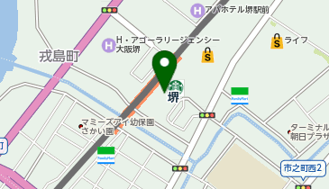 ひごペットフレンドリー堺プラットプラット店の地図画像