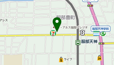千房服部店の地図画像