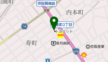 大阪トヨペット株式会社 吹田店の地図画像