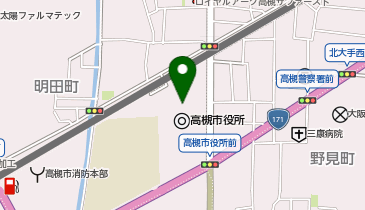高槻市役所 コールセンターの地図画像