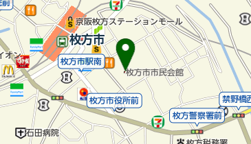 枚方市職員組合の地図画像