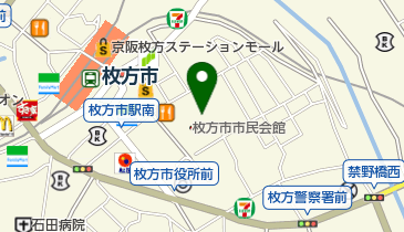 枚方市職員労働組合の地図画像