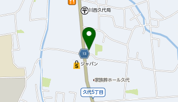兵庫六甲農業協同組合東地域事業本部川西支店久代店の地図画像
