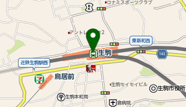 マネケン近鉄生駒店の地図画像