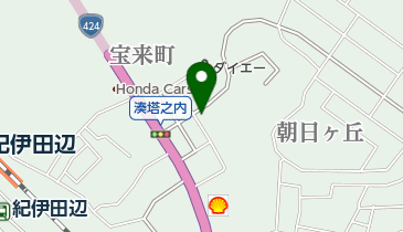 ユーポス田辺店の地図画像