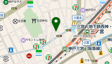 ザ・サンラウンジ神戸三宮店の地図画像
