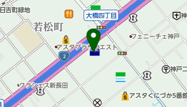 職業訓練のアップ・アスタ長田校の地図画像