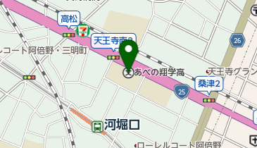あべの翔学高等学校食堂の地図画像