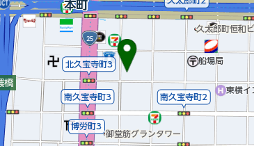 せんば心斎橋マルクラ カーテン卸館の地図画像