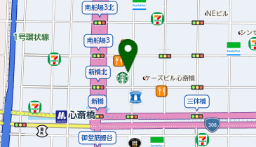 ペッツファースト心斎橋店の地図画像