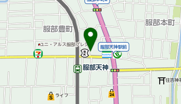 やなぎ屋クリーニング 服部天神店の地図画像