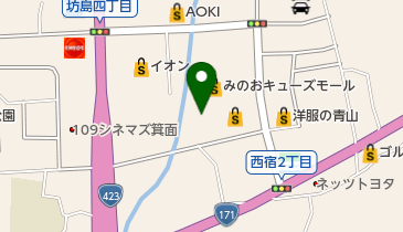 西尾呉服箕面店の地図画像