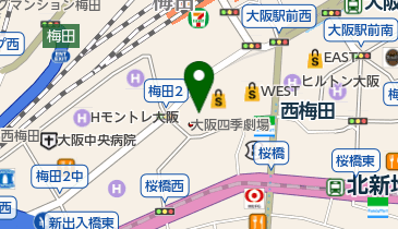 OLIVERPEOPLES大阪の地図画像