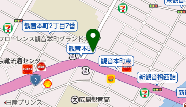 広島オートバイ販売グループ 観音店の地図画像