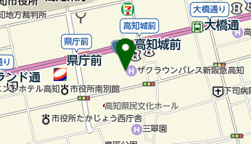 ジュエリーKawamurayaザクラウンパレス新阪急高知店の地図画像