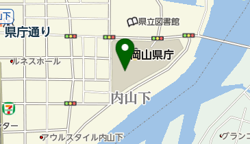 岡山県庁 案内電話の地図画像