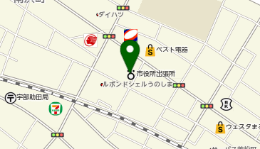 宇部市 鵜の島ふれあいセンターの地図画像