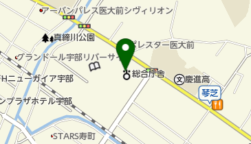 山口県宇部児童相談所の地図画像