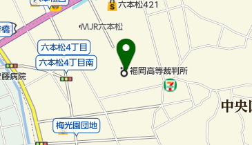 共同通信社福岡支社 裁判所記者室の地図画像