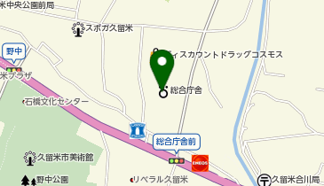 福岡県職員互助会久留米支会の地図画像