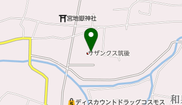 筑後市役所 サザンクス筑後の地図画像