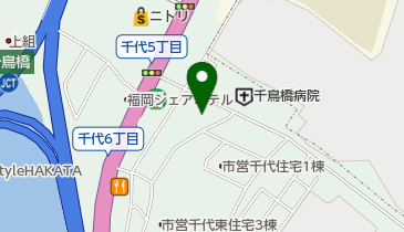 千鳥橋病院 千代診療所 総合受付の地図画像