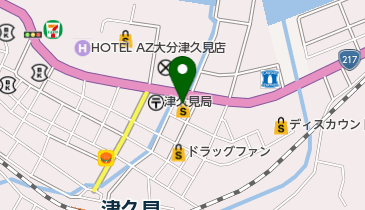 梅乃家津久見店の地図画像