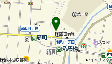 福田病院小児外来の地図画像