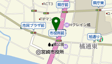 麻雀宮崎日向クラブの地図画像