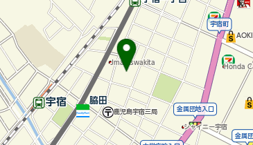 鹿児島市役所 健康福祉局 健康福祉推進部 地域福祉課 宇宿福祉館の地図画像