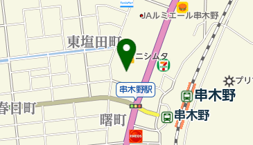 クリーニングのまえの串木野店の地図画像