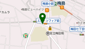 ピアクリーニング梅島店の地図画像