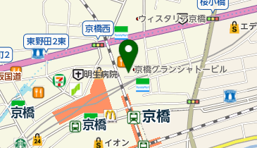 京橋うどんの地図画像