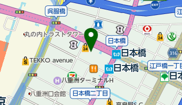 日本橋長崎館観光案内の地図画像
