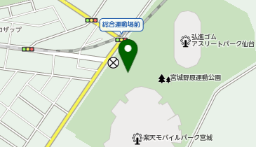 弘進ゴムアスリートパーク仙台・仙台市陸上競技場の地図画像