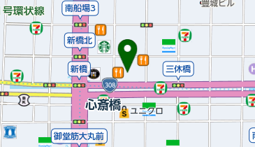 カメイ調剤薬局心斎橋店の地図画像