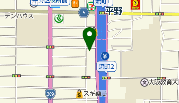 かさねや平野店の地図画像