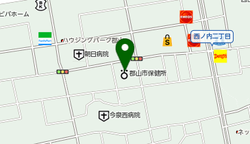 郡山市役所 各種健診の地図画像