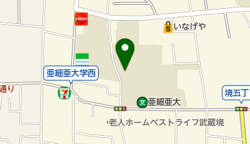 亜細亜大学の地図画像
