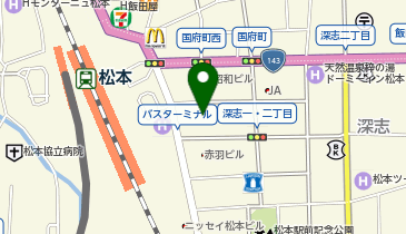 松本のおみやげ屋さんの地図画像