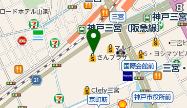 ワンズゴルフアカデミー三宮校の地図画像