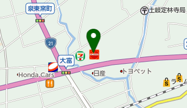 アルプス中京株式会社メガセルフ土岐の地図画像