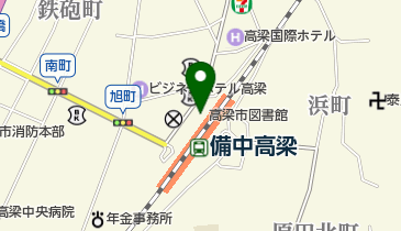 高梁市観光案内所の地図画像