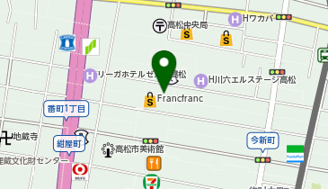 アシックスウォーキング高松の地図画像