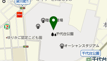 函館市 千代台公園陸上競技場の地図画像