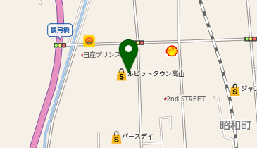 ルビットタウン高山店フラワーハウスしもでの地図画像